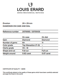Thumbnail for Louis Erard Watch Ladies Emotion Square Black Diamond 20700SE12.BMA18