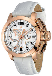 Thumbnail for Metal.ch Men's Chronograph Watch 44MM Date White/Rose Gold 2310.44