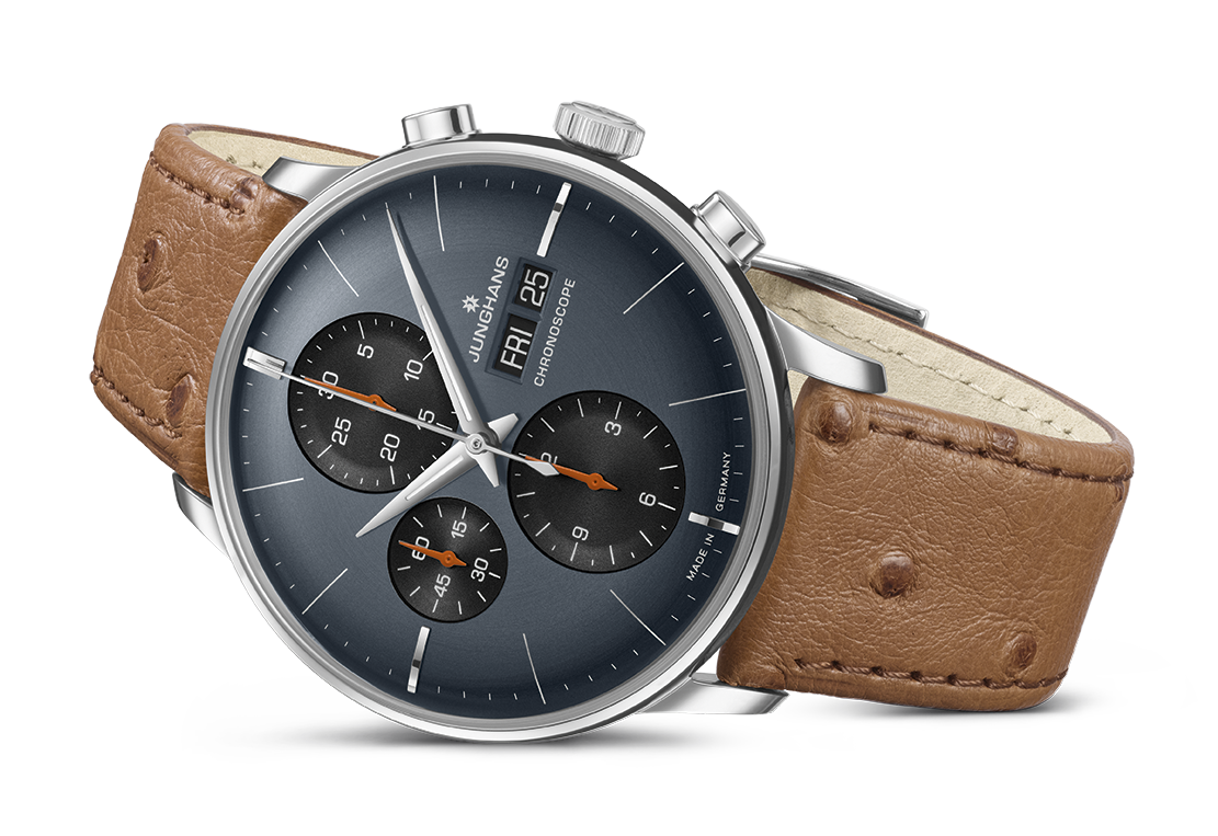 Junghans Meister Chronoscope Men's Grey Brown Watch 27/4224.03