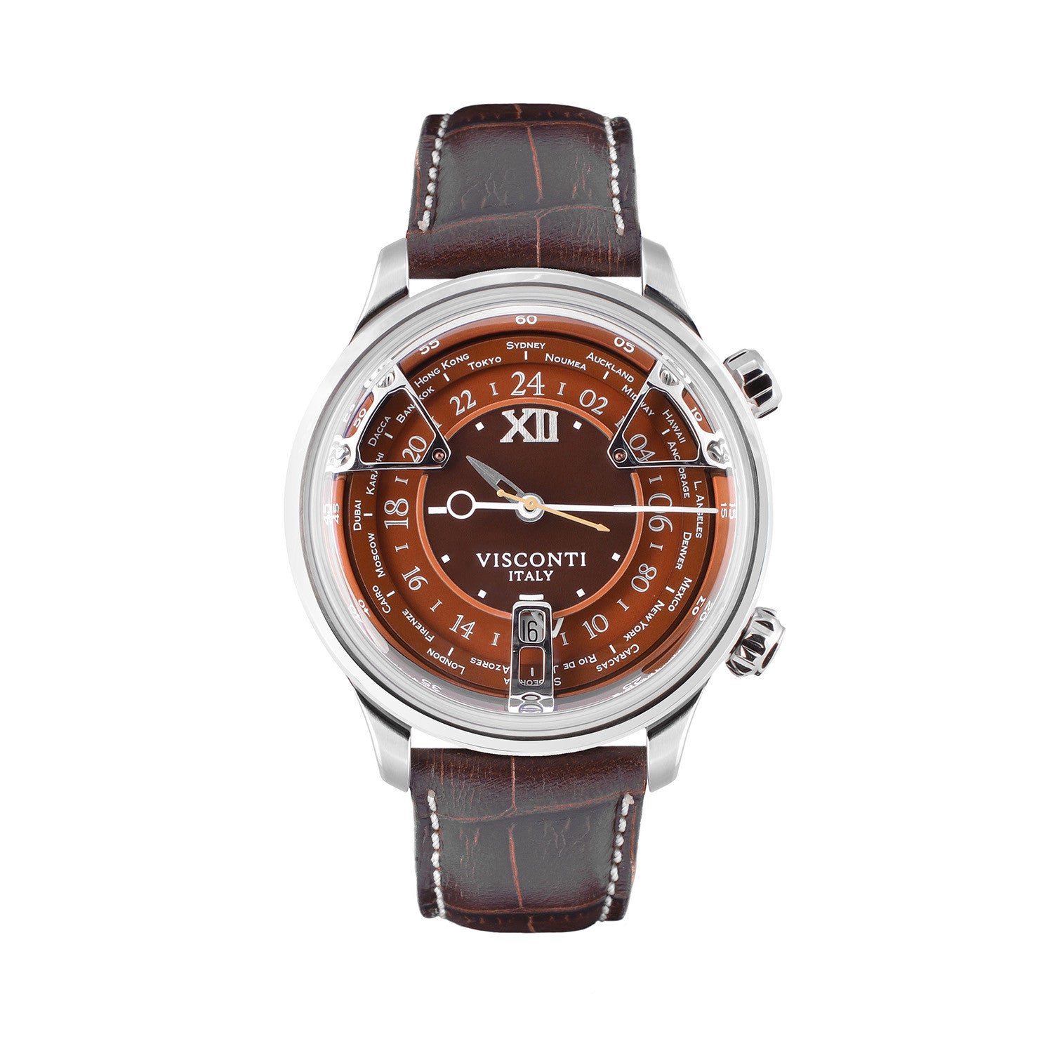 Visconti Watch Opera GMT Automatic 43.5mm Brown KW23-12