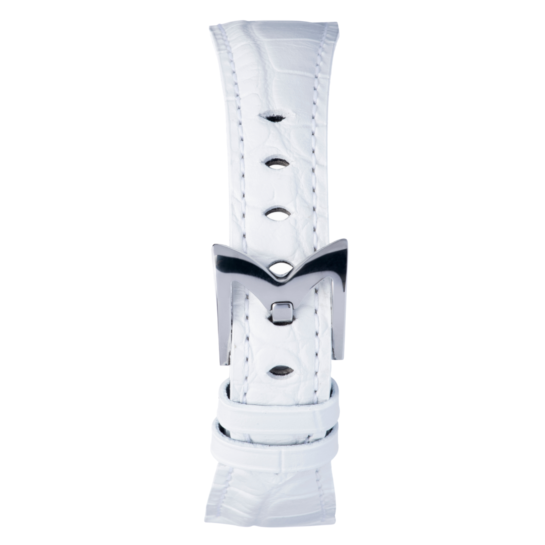 Gagà Milano Manuale 40mm White Alligator Leather Watch Strap