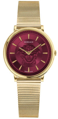 Thumbnail for Versace Ladies Watch V-Circle 38mm Red Gold VE8102419