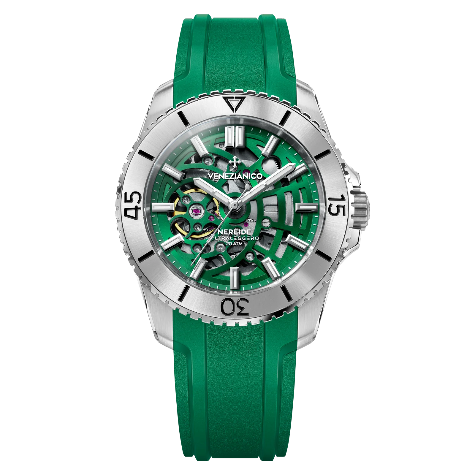 Venezianico Automatic Watch Nereide UltraLeggero 42 Skeleton Green 3921507