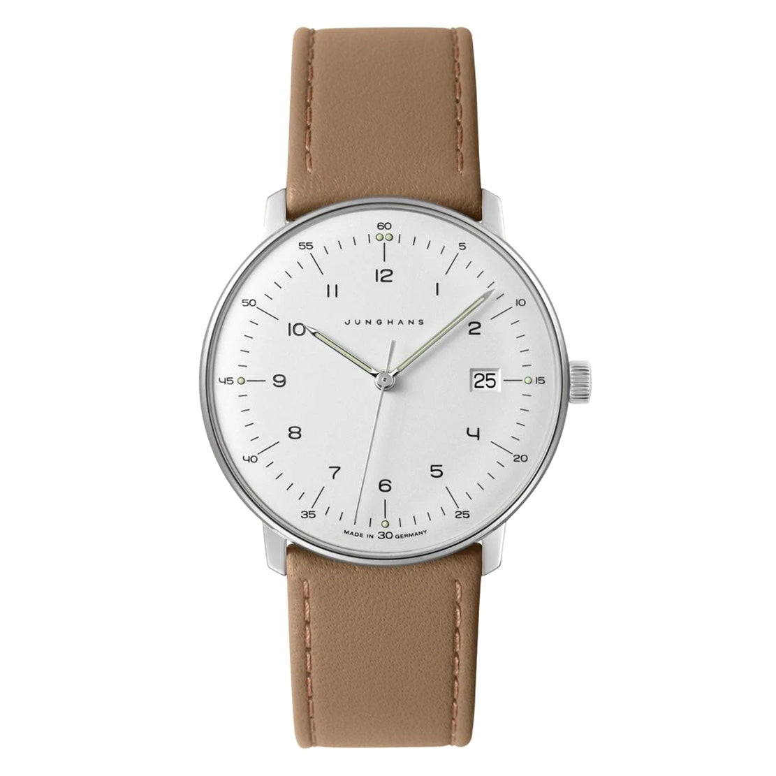 Junghans Max Bill Quarz Men's White Brown Watch 41/4562.02