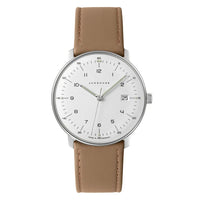 Thumbnail for Junghans Max Bill Quarz Men's White Brown Watch 41/4562.02