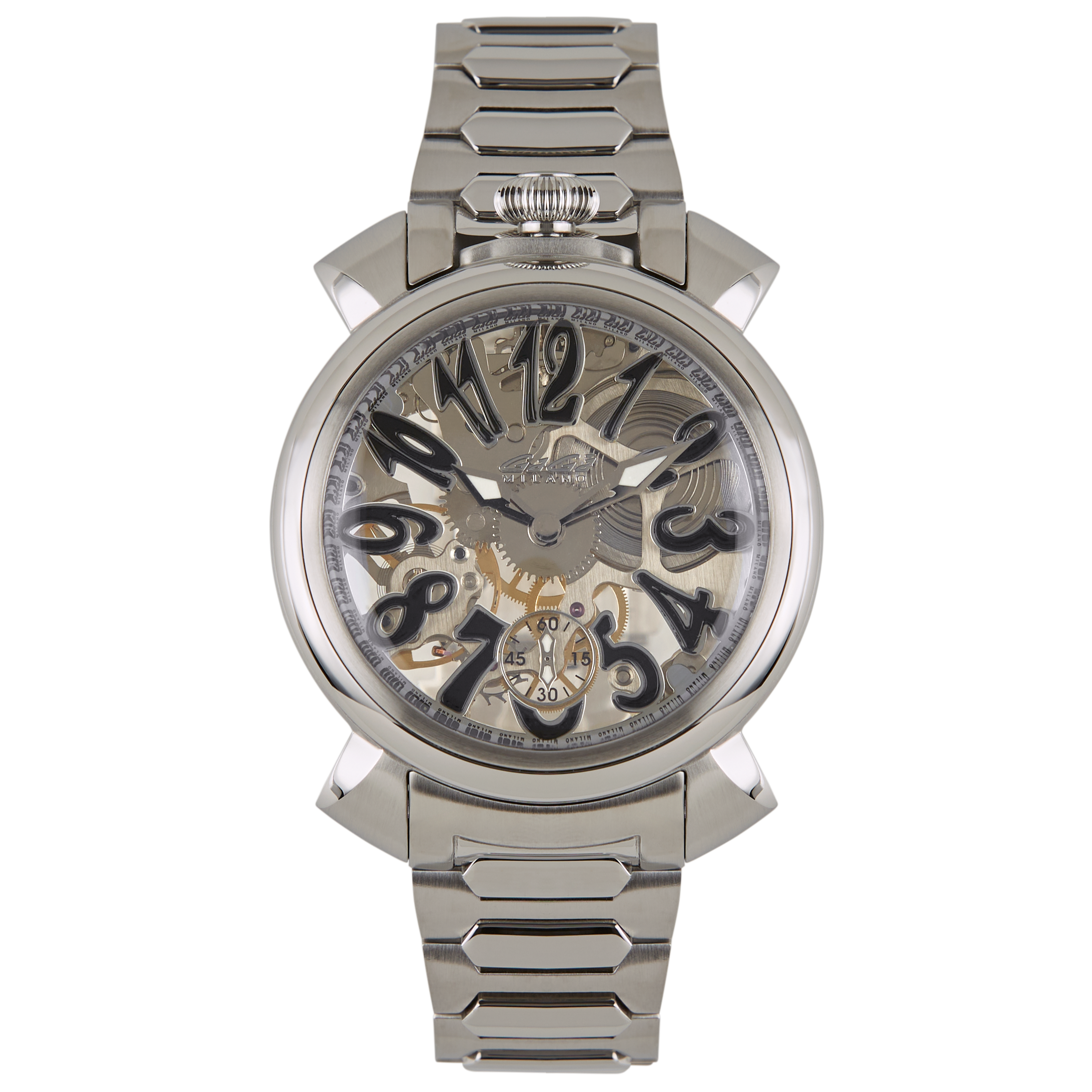 GaGà Milano Watch Manuale Forty-Four 44mm Skeleton Steel