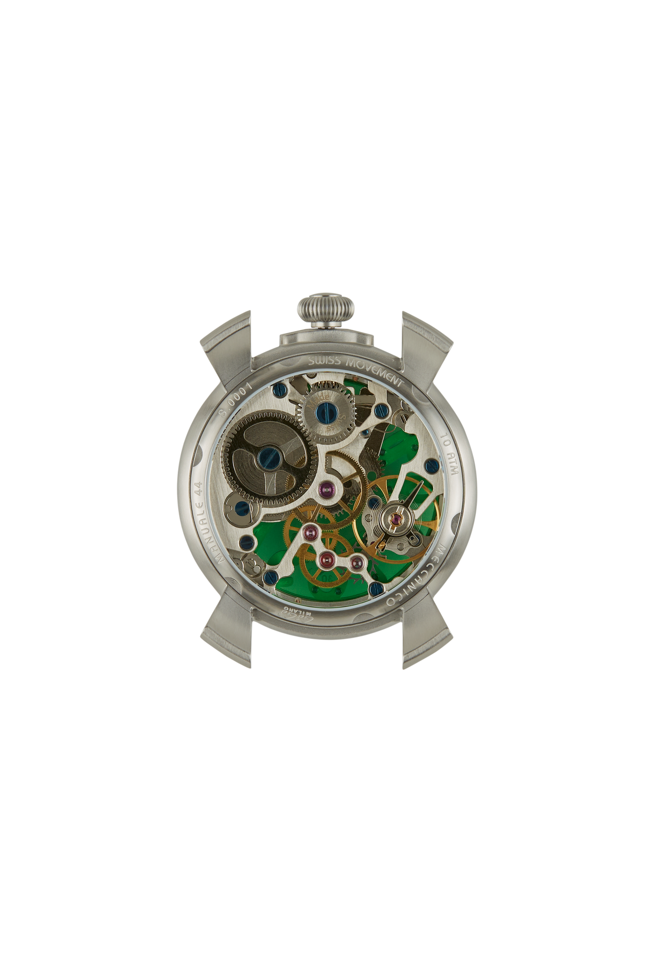 GaGà Milano Watch Manuale Forty-Four 44mm Skeleton Steel Green
