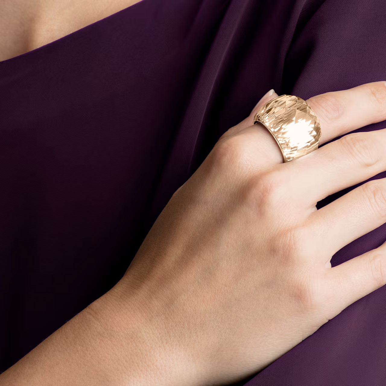 Swarovski Click Rose Gold-Tone Women's Ring – Watches & Beyond
