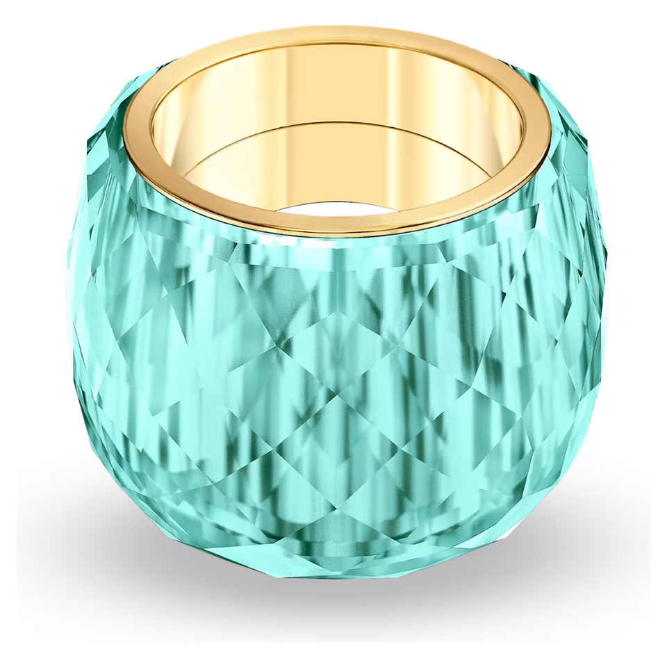 Swarovski Nirvana Ring Aqua Blue Gold-Tone Finish – Watches & Crystals