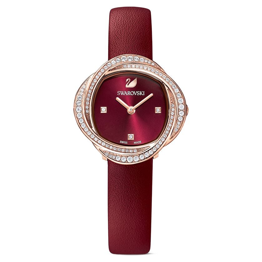 Swarovski Crystal Flower Ladies Red Watch 5552780 – Watches Crystals