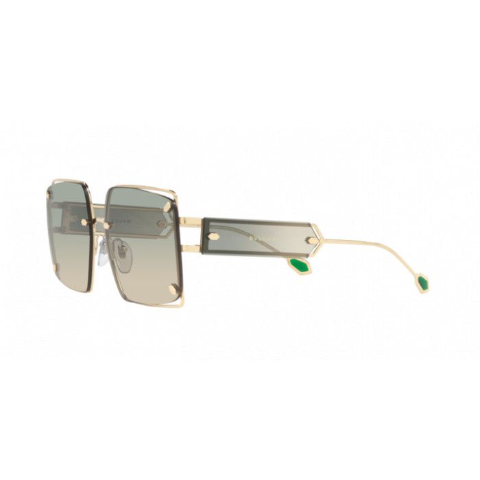 Bvlgari Women's Sunglasses Oversized Square Green/Gold Sunglasses BV6171 278/BC 59