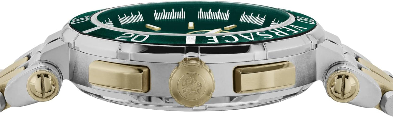 Versace Men's Watch 45mm Greca Chronograph Green VE3L00422
