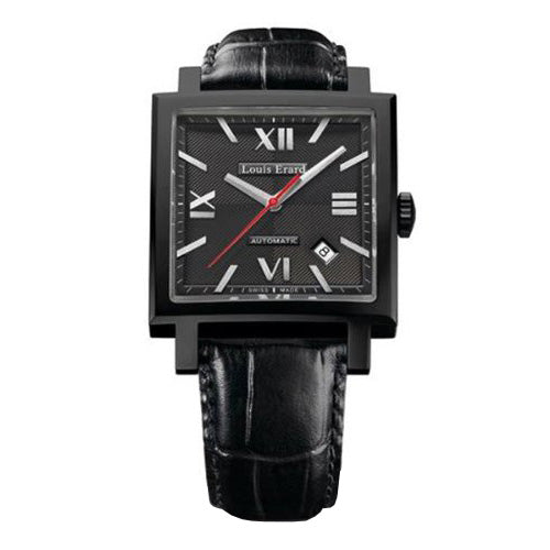 Louis Erard Watch Men's La Carree Black PVD Square Mechanical Automatic 69503AN02.BDC22