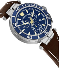Thumbnail for Versace Men's Watch 45mm Greca Chronograph Blue VE3L00122