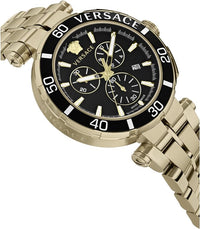 Thumbnail for Versace Men's Watch 45mm Greca Chronograph Black Gold VE3L00522