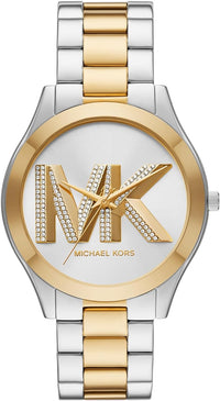 Thumbnail for Michael Kors Ladies Watch Slim Runway 42mm Silver Gold MK4735