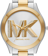 Thumbnail for Michael Kors Ladies Watch Slim Runway 42mm Silver Gold MK4735