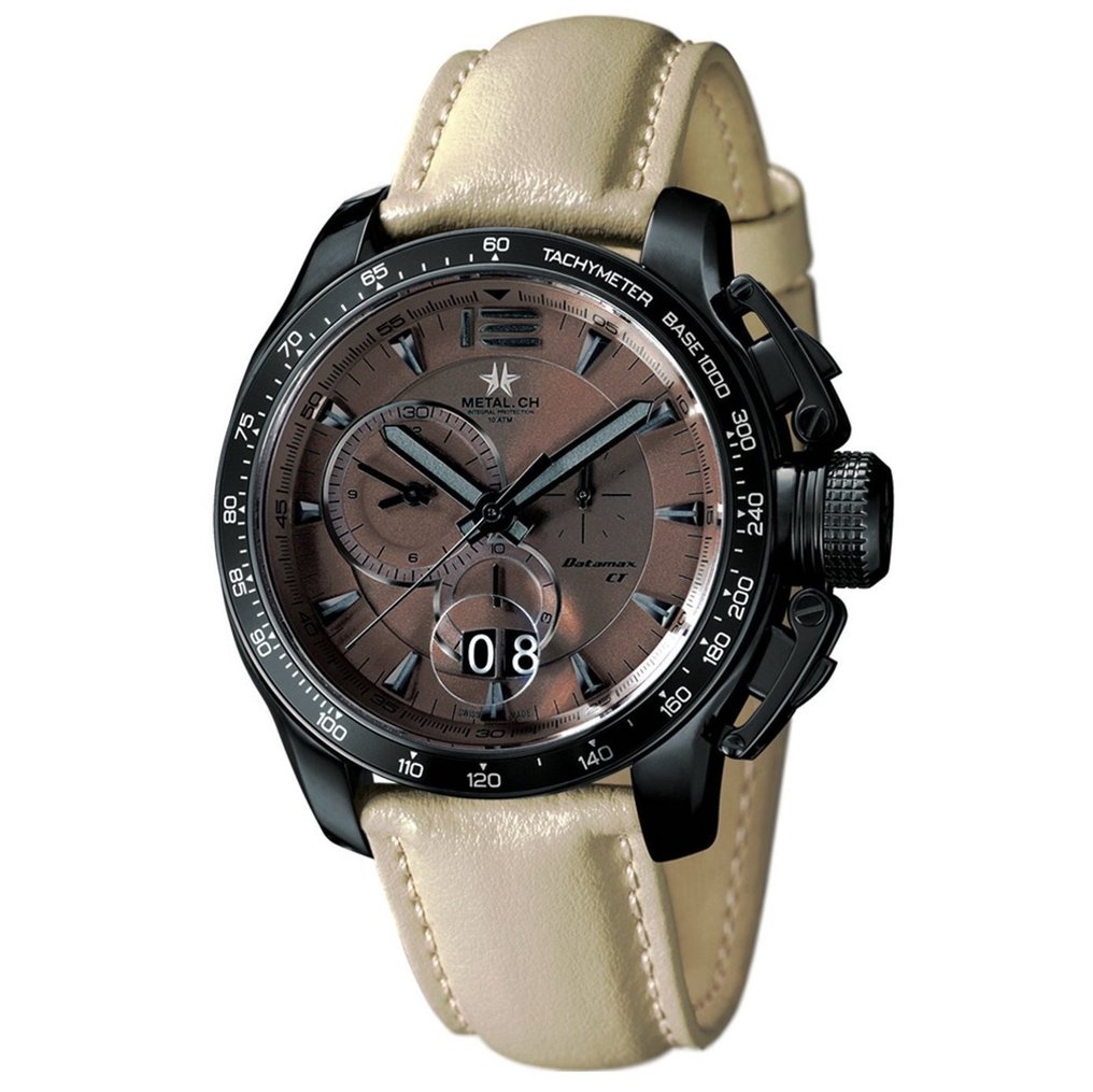 Metal.ch Men's Chronograph Watch Datamax CT Collection Date Bronze 7539.44