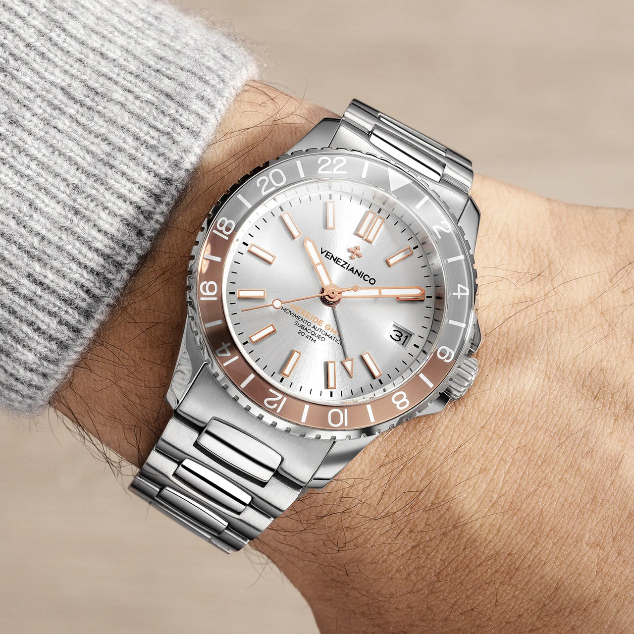 Venezianico Automatic Watch Nereide GMT White 3521503C