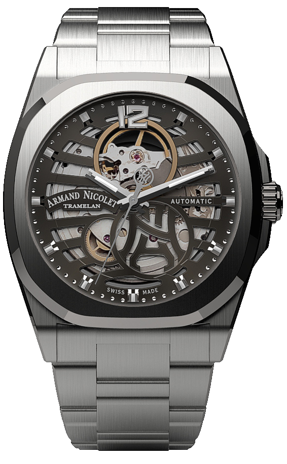 Armand Nicolet Men's Watch J09 Skeleton 41mm Grey A660RAA-GR-MA4660AA