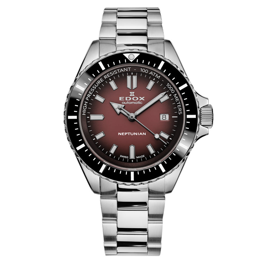 Edox Men's Watch Neptunian Automatic Bordeaux 80120-3NM-BRD