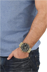 Thumbnail for Versace Men's Watch 45mm Greca Chronograph Black Gold VE3L00522