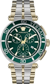 Thumbnail for Versace Men's Watch 45mm Greca Chronograph Green VE3L00422