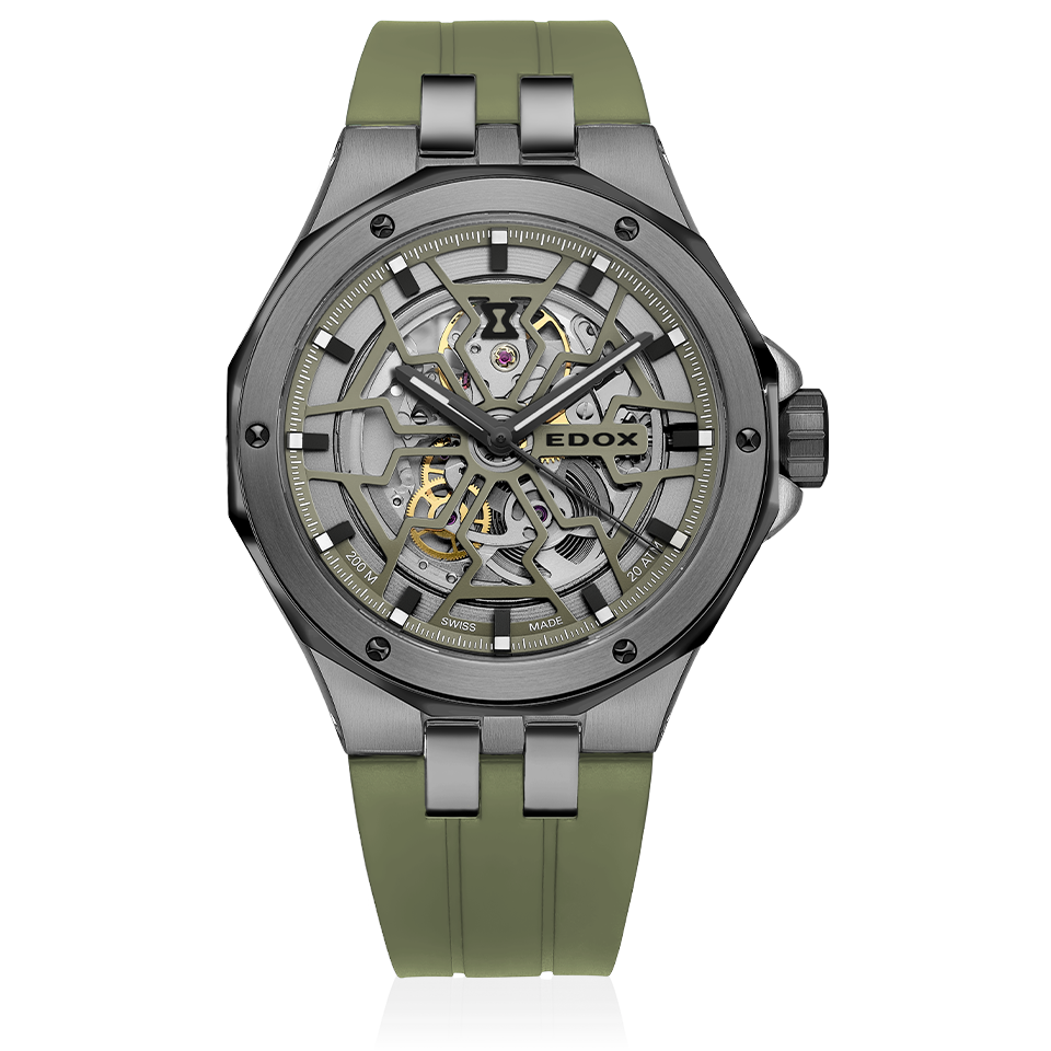 Edox Delfin Mecano Men s Green Watch 85303 357GNCAV VONB