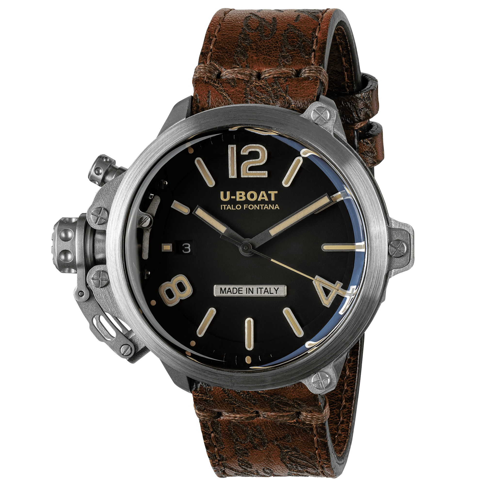 U-Boat Men's Watch Capsule 45mm Limited Edition Black Brown 8809
