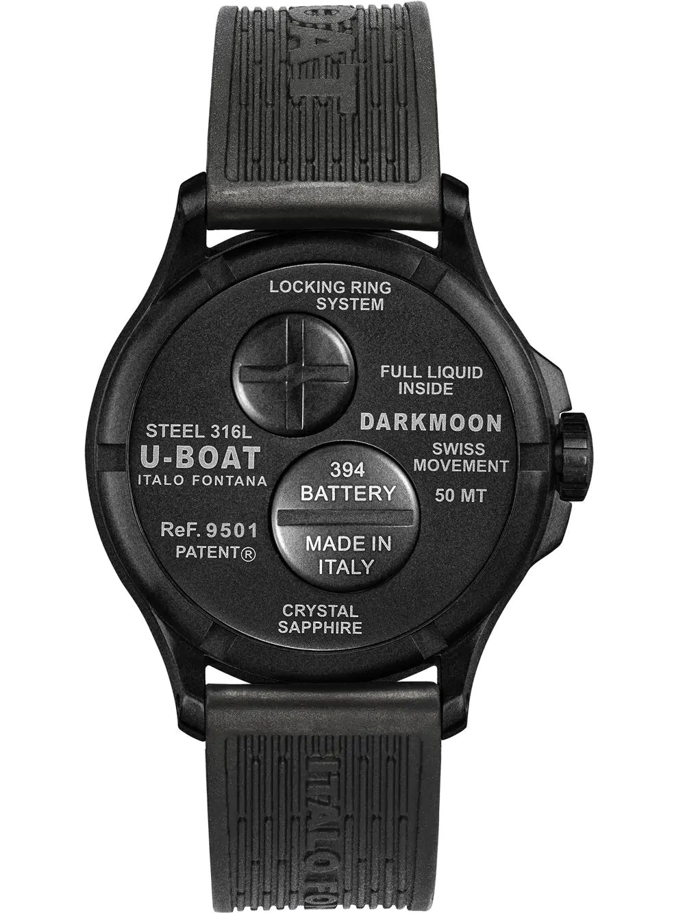 U-Boat Men's Watch Darkmoon 40 Red Black Soleil Steel 9501