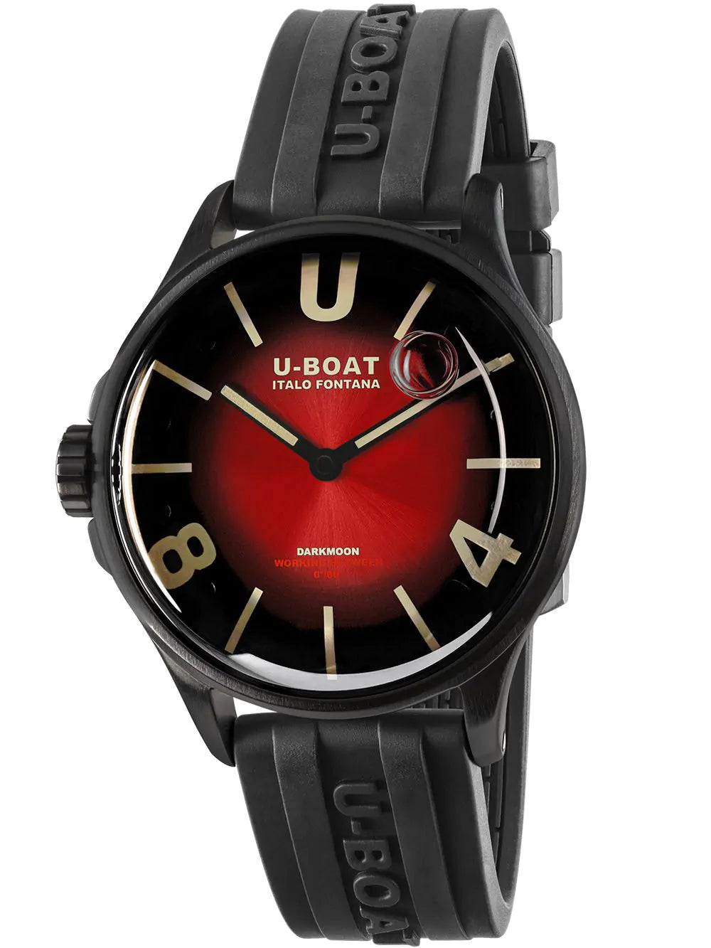 U-Boat Men's Watch Darkmoon 40 Red Black Soleil Steel 9501