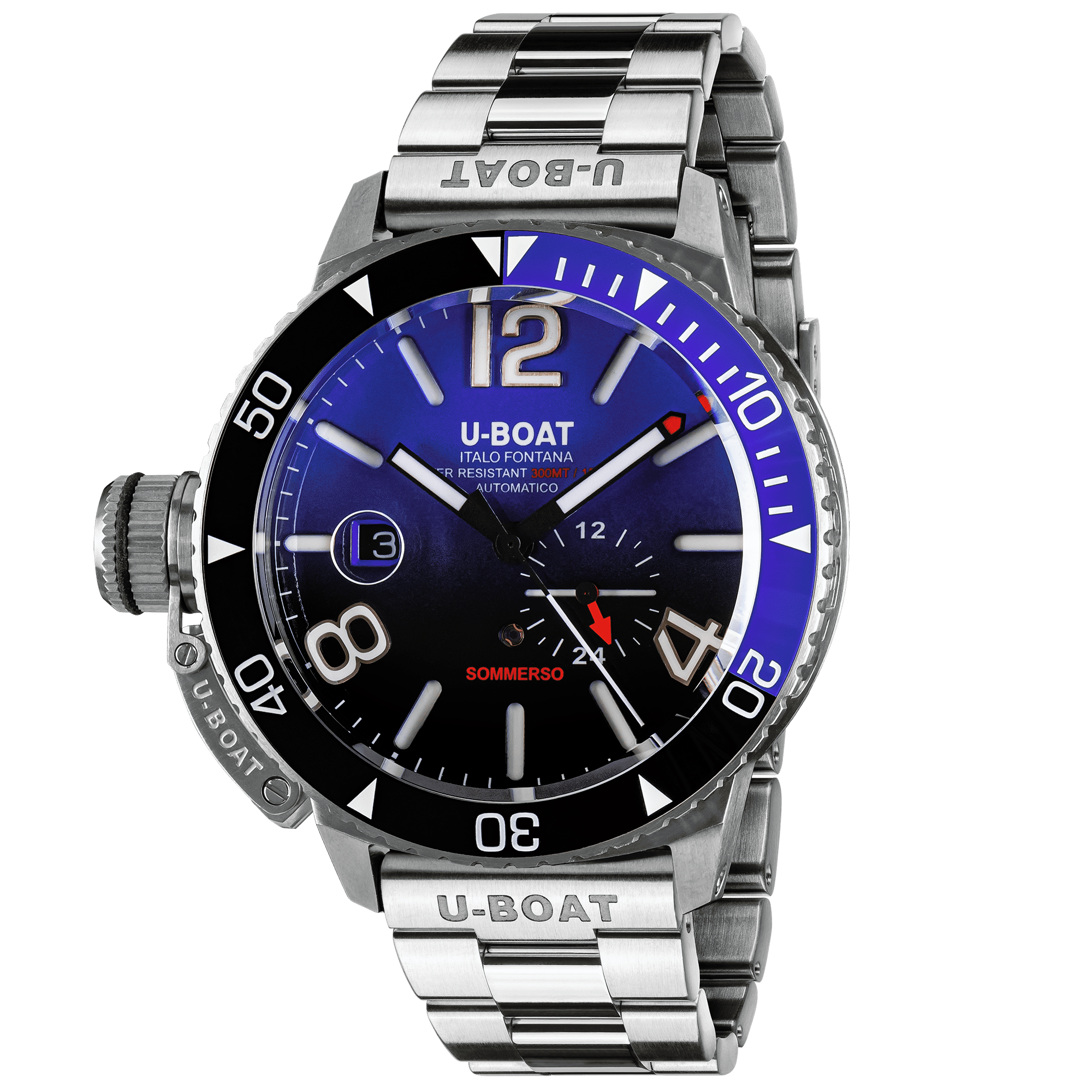 U-Boat Diver Watch Automatic Sommerso Ceramic Blue SS 9519/MT