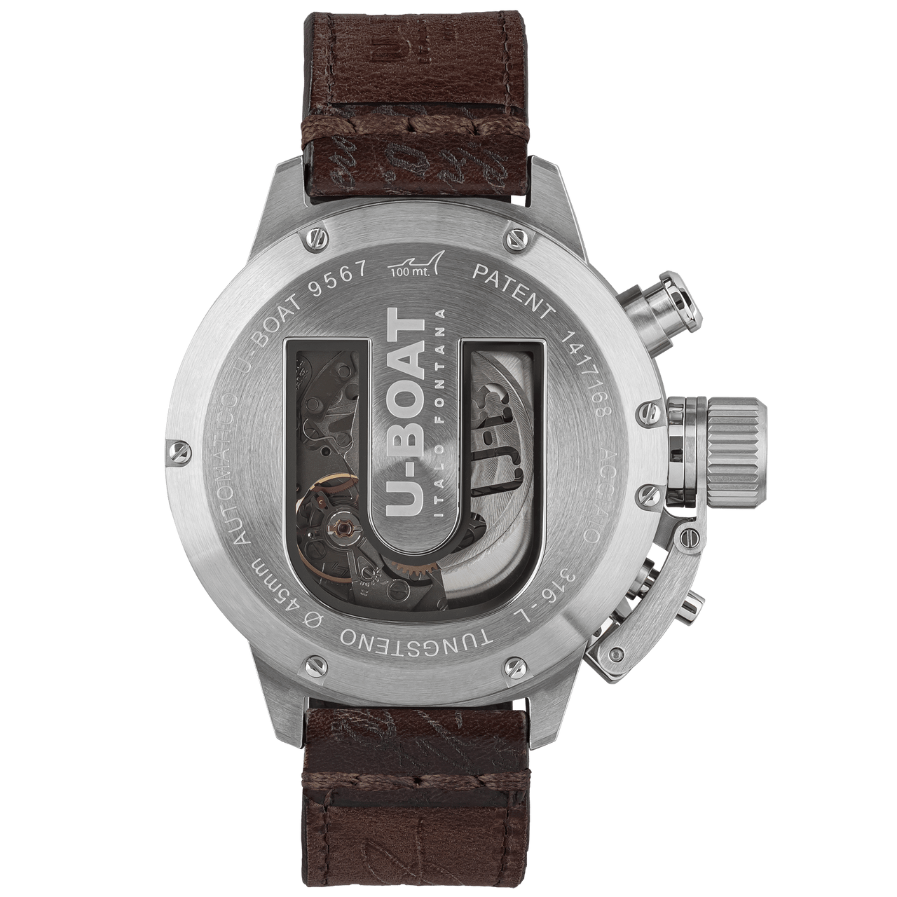U-Boat Men's Watch Classico Tungsteno CAS1 Chronograph Black Beige 9567