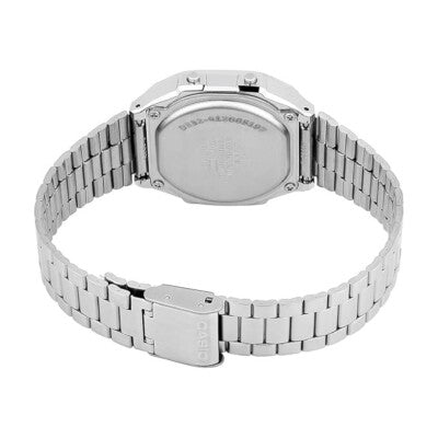 Casio Vintage 37mm Neutral Silver Unisex Digital Watch A168WA-8AYDF