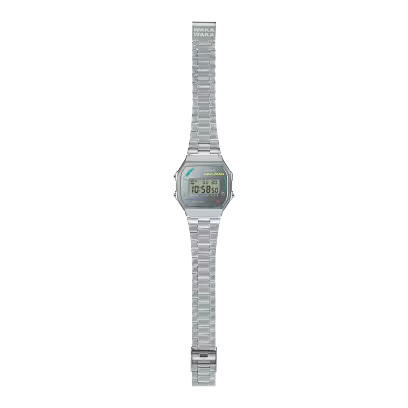 Casio Unisex Digital Watch 36mm Vintage PAC-MAN Silver