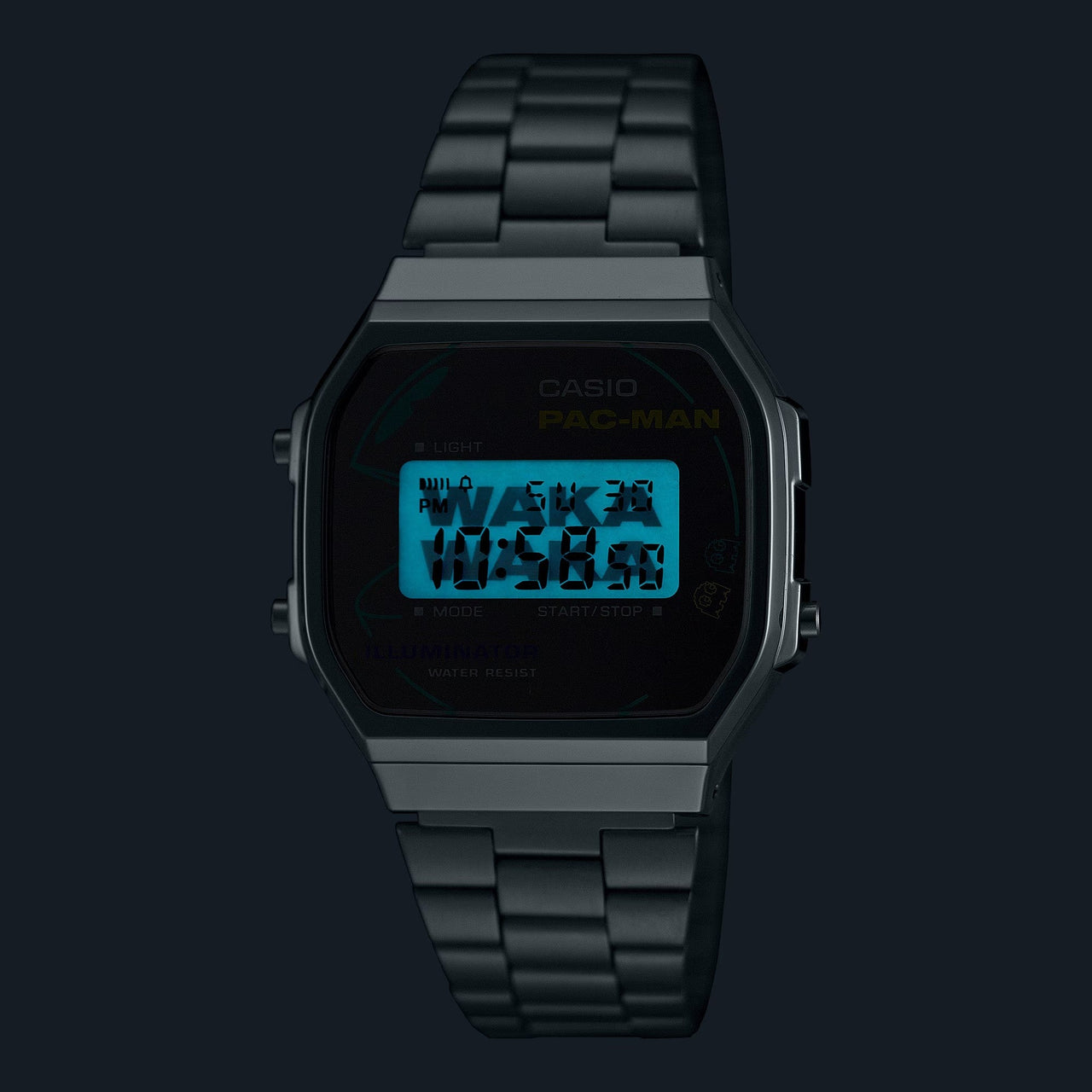 Casio Unisex Digital Watch 36mm Vintage PAC-MAN Silver