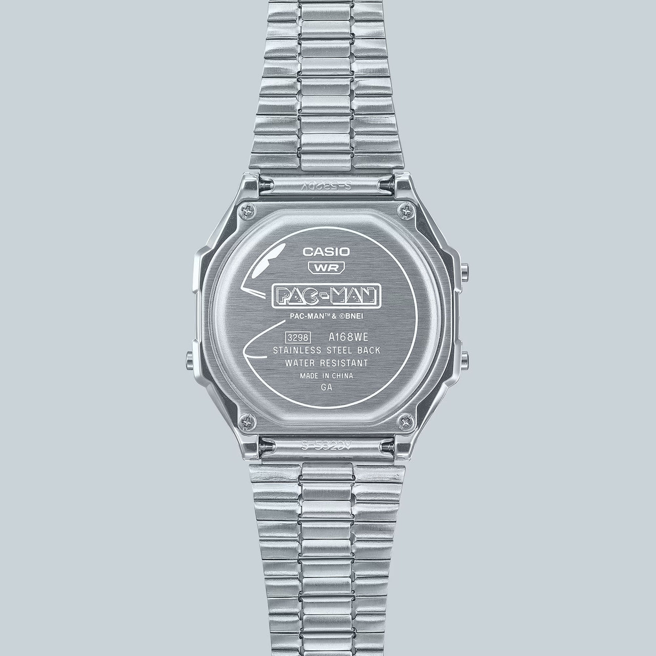 Casio Unisex Digital Watch 36mm Vintage PAC-MAN Silver