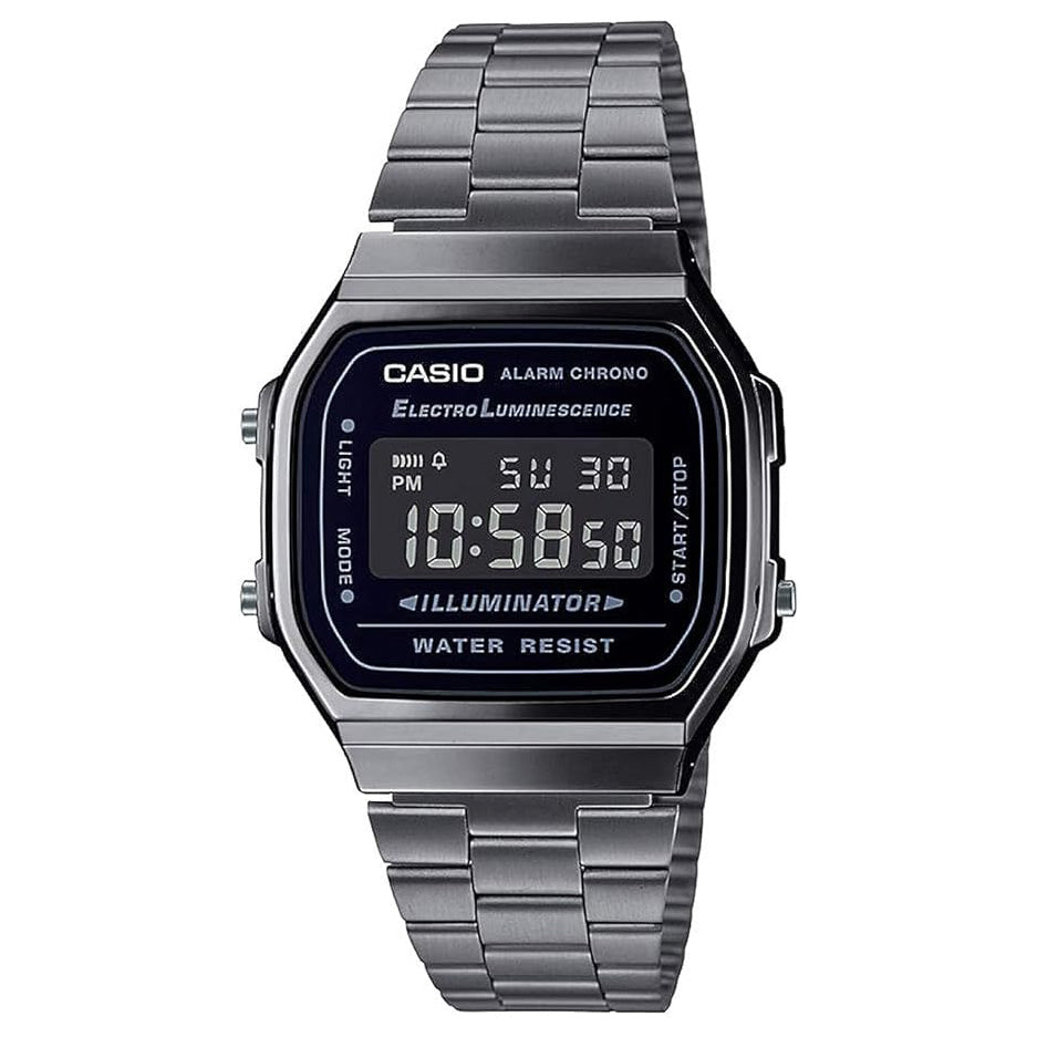 Casio Watch Digital Vintage Gunmetal Grey Black