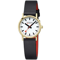Thumbnail for Mondaine Ladies' White Classic 30mm Gold Watch