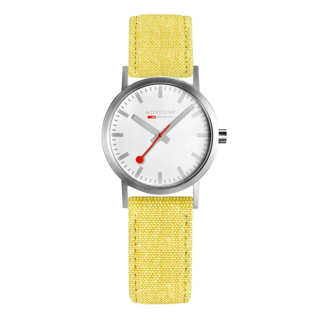 Mondaine Ladies Watch Classic White Modern Yellow A658.30323.17SBE