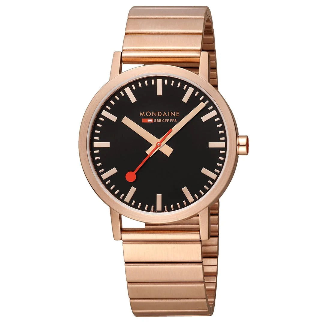 Mondaine Watch Classic Black Rose Gold A660.30360.16SBR