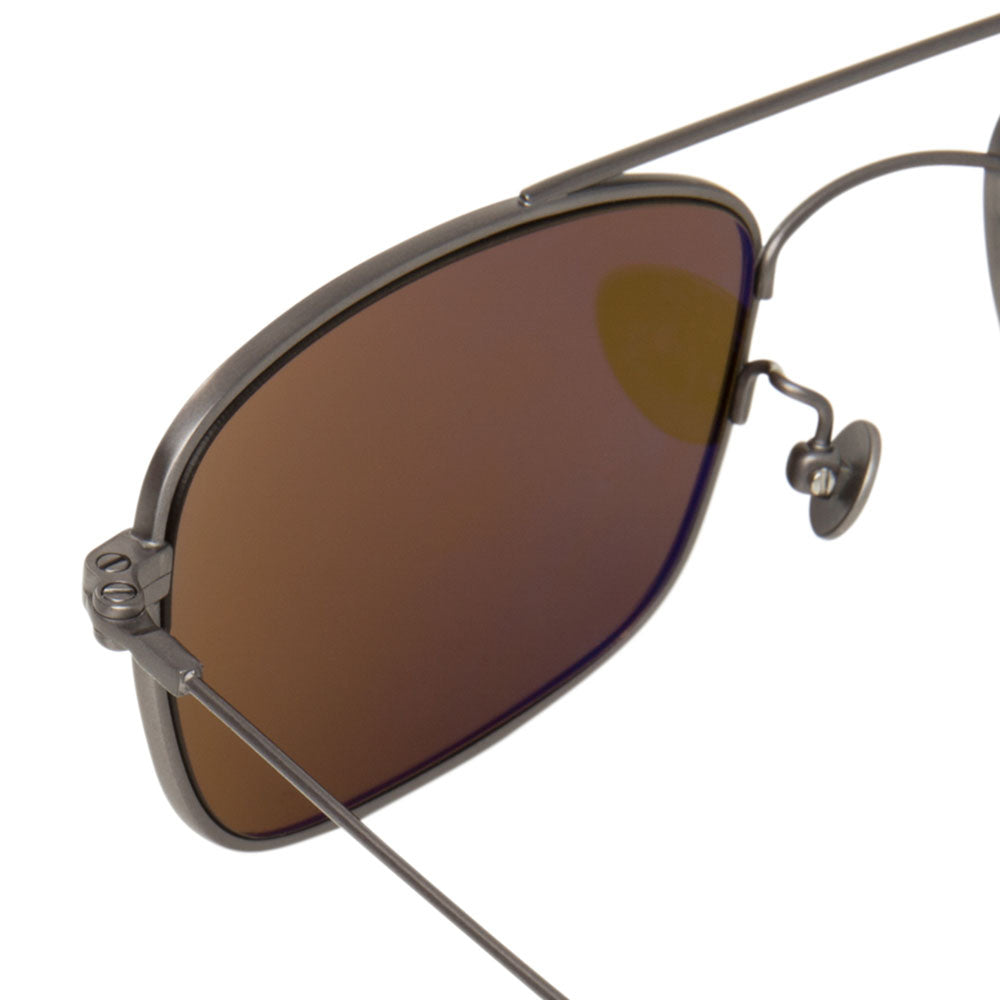 Ann Demeulemeester Sunglasses Rectangular Antique Aviator Silver and Brown AD46C3SUN