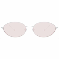 Thumbnail for Ann Demeulemeester x Linda Farrow Silver/Pink Sunglasses AD62C8SUN