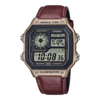 Thumbnail for Casio Men's Digital Watch 42mm World Time Illuminator Brown