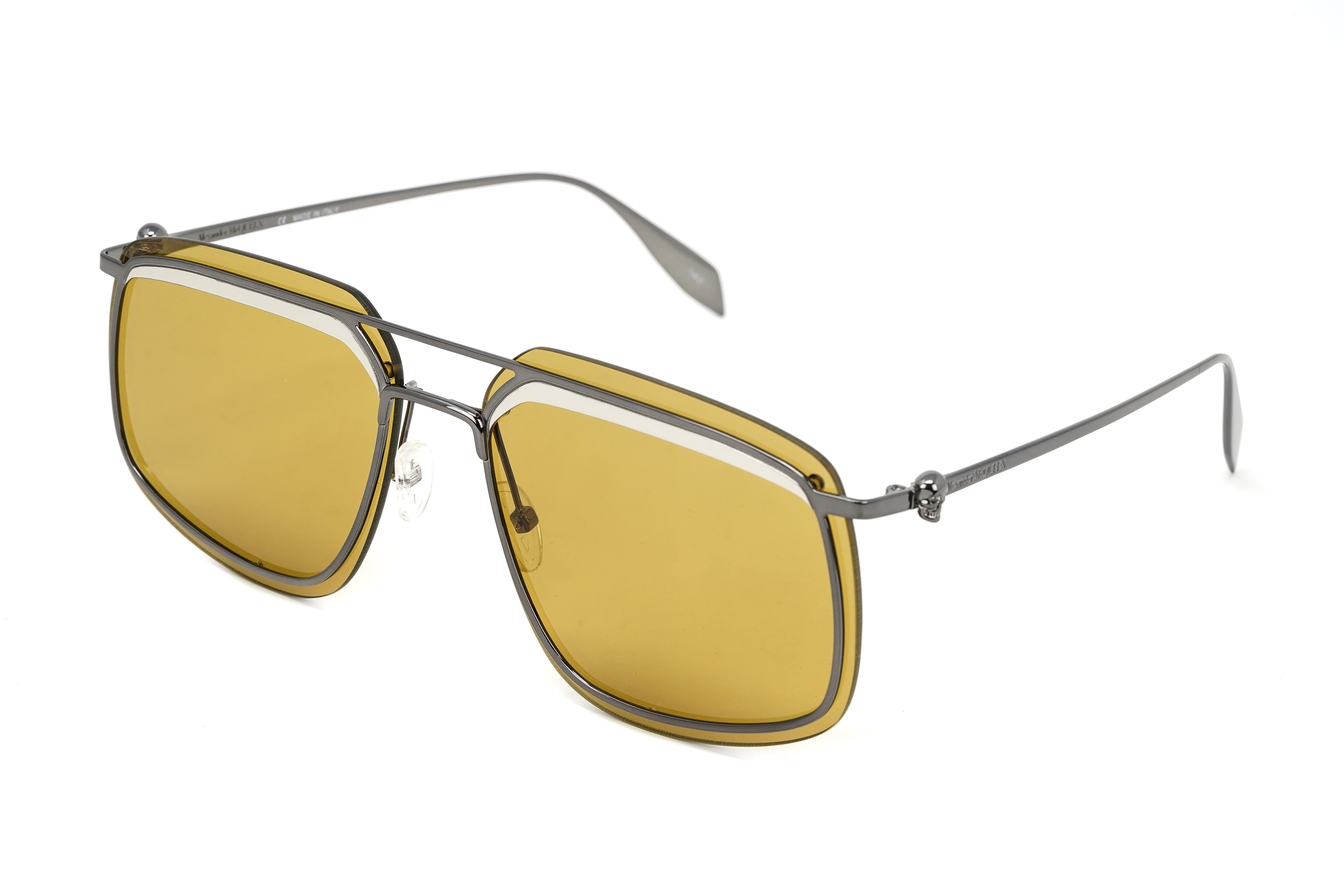 Alexander McQueen Men's Sunglasses Rimless Pilot AM0221SK-004 64