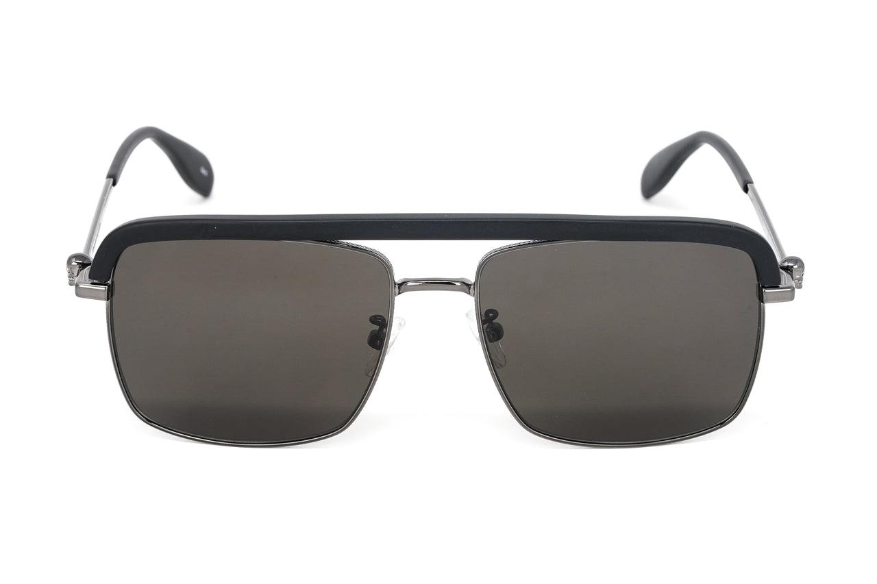 Alexander McQueen Men's Sunglasses Browline Grey/Black AM0258S-002 59