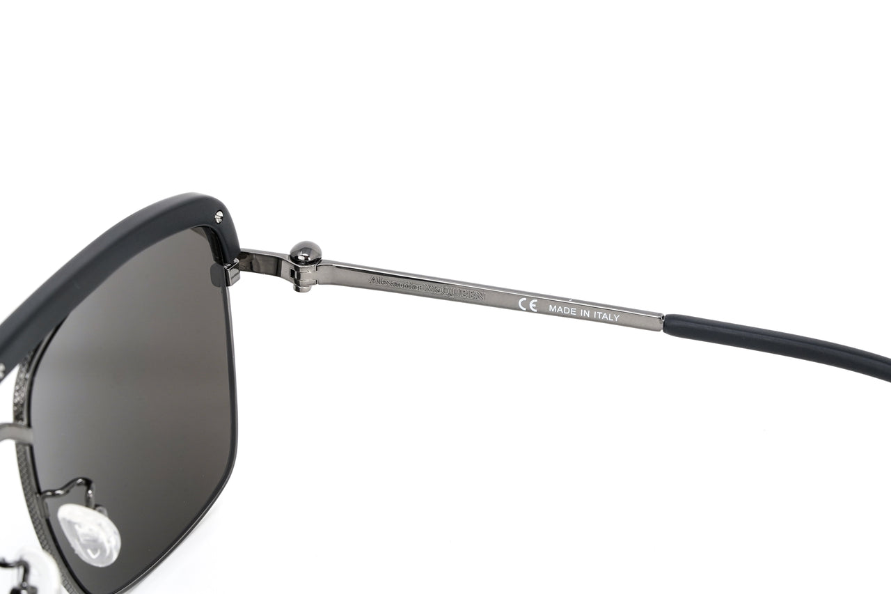 Alexander McQueen Men's Sunglasses Browline Grey/Black AM0258S-002 59