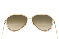 Thumbnail for Alexander McQueen Unisex Sunglasses Pilot Gold AM0263S-002 62