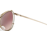 Thumbnail for Alexander McQueen Unisex Sunglasses Pilot Rose Gold AM0263S-004 62