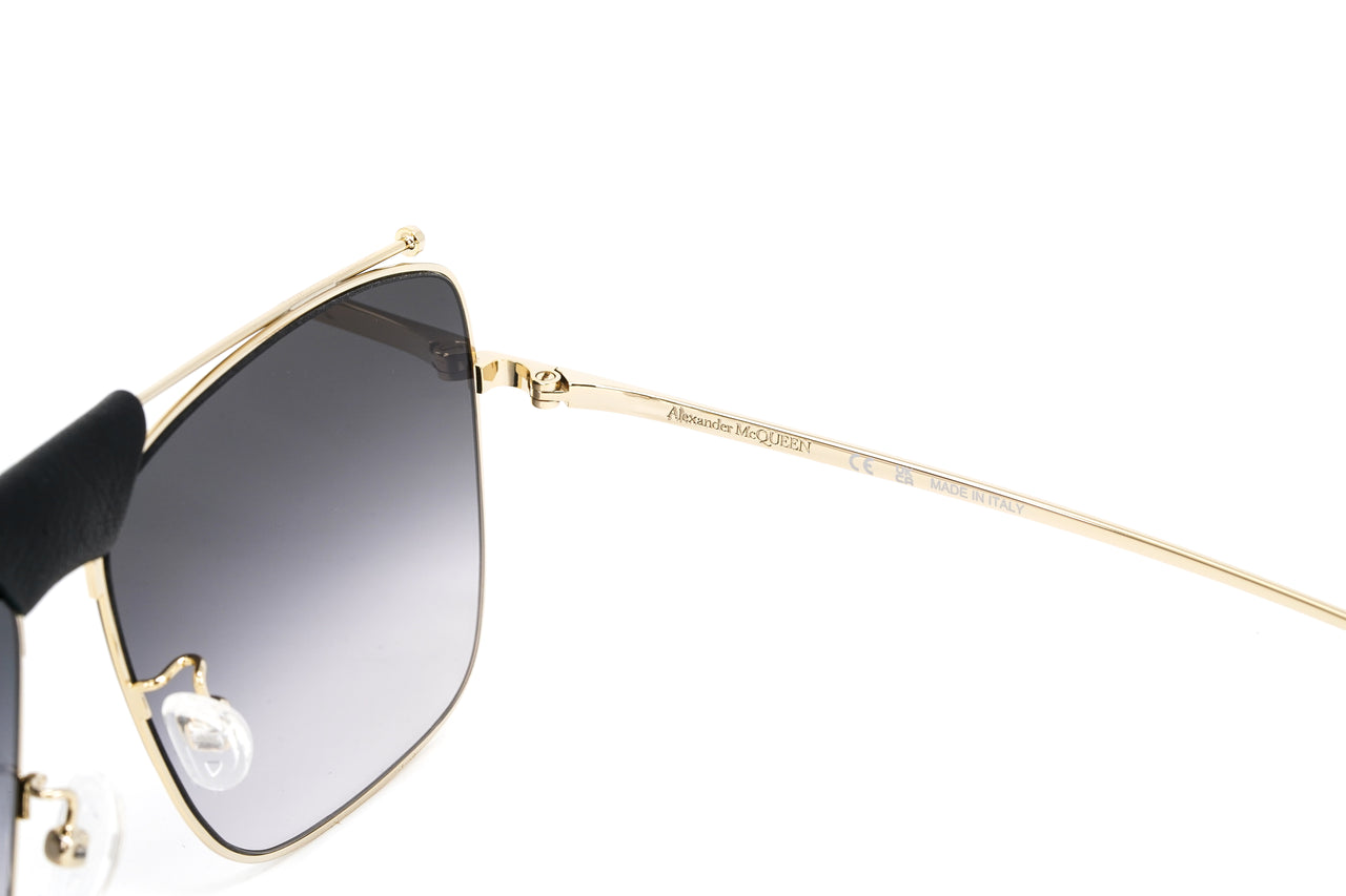 Alexander McQueen Unisex Sunglasses Browline Gold AM0318S-001 61